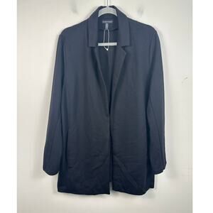 Eileen Fisher Womens Ponte Lyocell Open Front Blazer Size XL Black NWOT